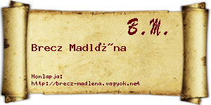 Brecz Madléna névjegykártya